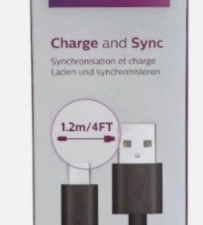 Philips USB- Micro USB Ladekabel Laden/Syncronisieren. 1.2m