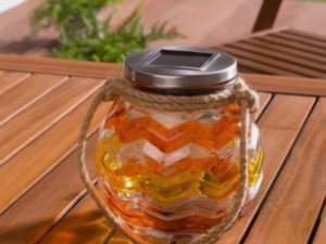 Glas Solar bemalt mit Mosaik LED
