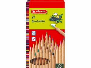 HERLITZ Farbstifte sechskant natur 24 Farben unlackiert